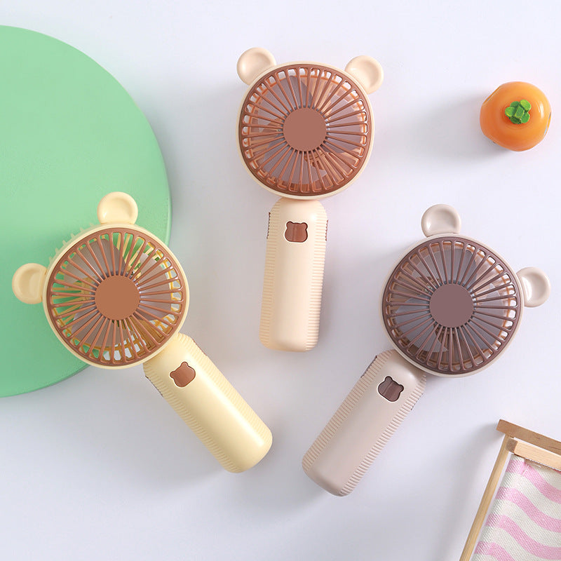 Unisex Portable Hand Fan with Cute Bear Design Stornfield