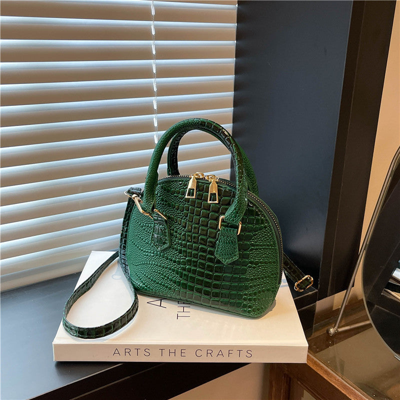 Crocodile-Embossed Mini Satchel Bag Stornfield