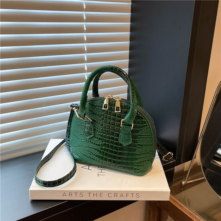 Crocodile-Embossed Mini Satchel Bag Stornfield
