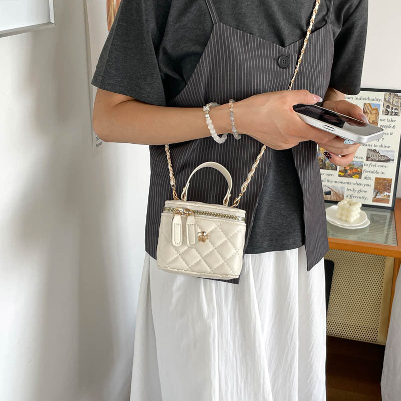 Quilted Faux Leather Mini Crossbody Bag