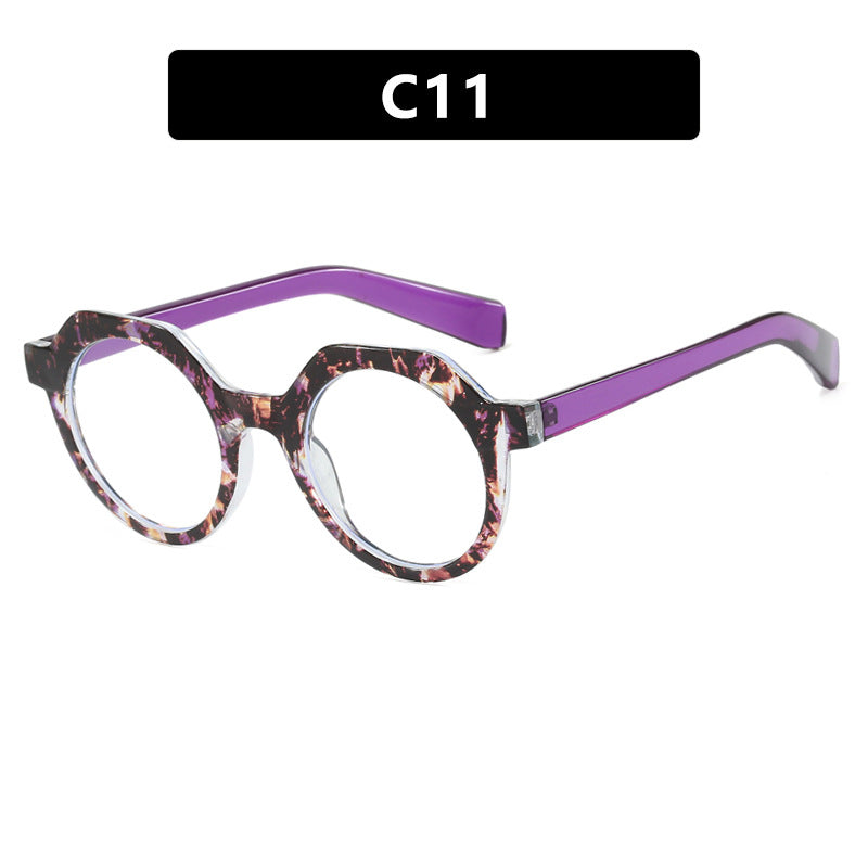 Ladies extravagant round sunglasses with colored accented frame Stornfield