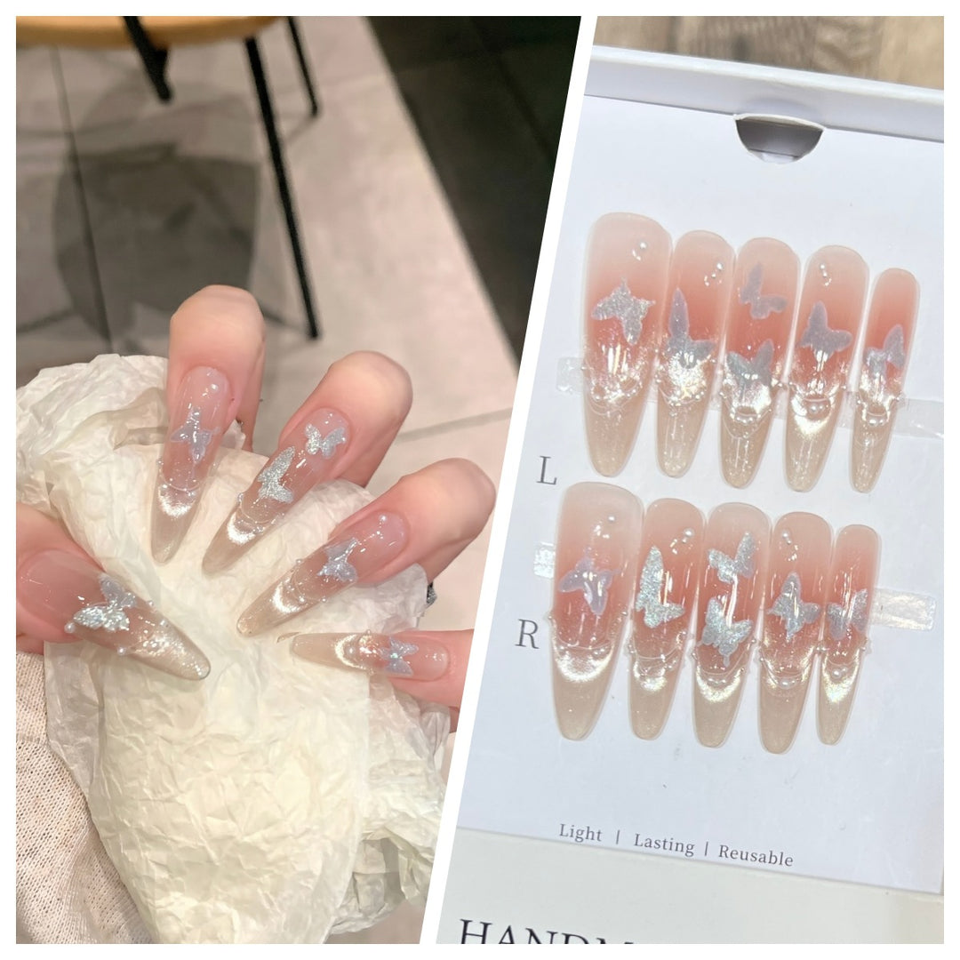 Artistic Stiletto Press-On Nail Set with Charming Patterns Stornfield