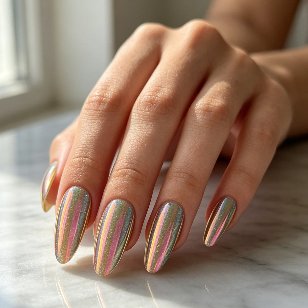 Holographic Stiletto Press-On Nails Stornfield