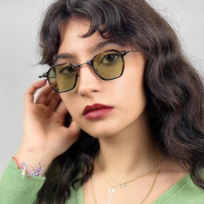 Ladies stylish sunglasses with unique hexagonal shape and sturdy frame Stornfield