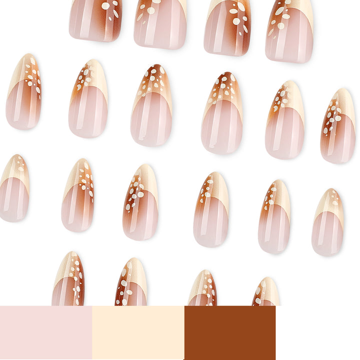 Elegant artificial nails with trendy ombre design and creative accents Stornfield
