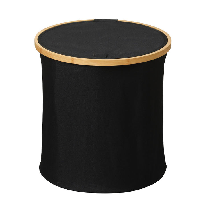 Practical laundry container with bamboo lid Stornfield