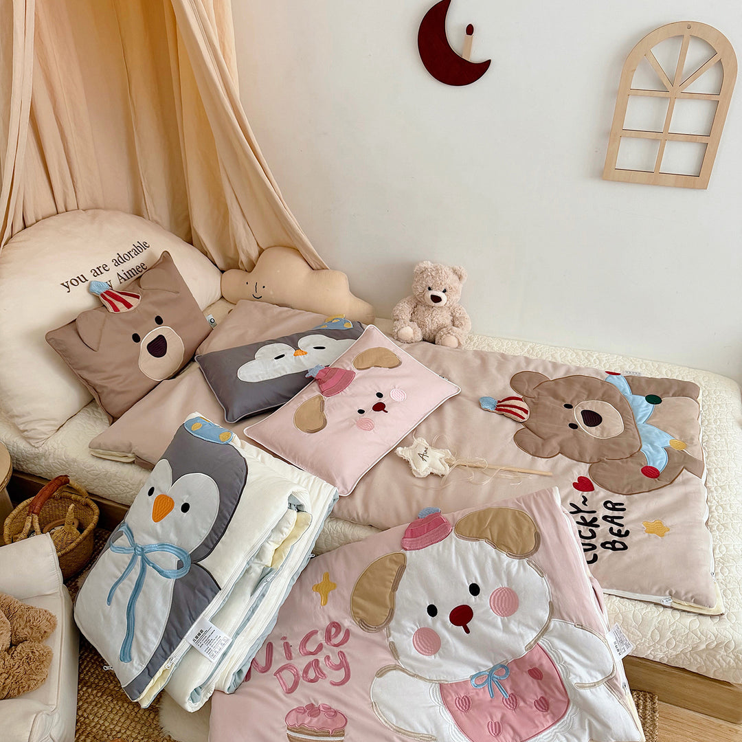Baby Quilted Penguin Nap Sleeping Bag with Hooded Pillow