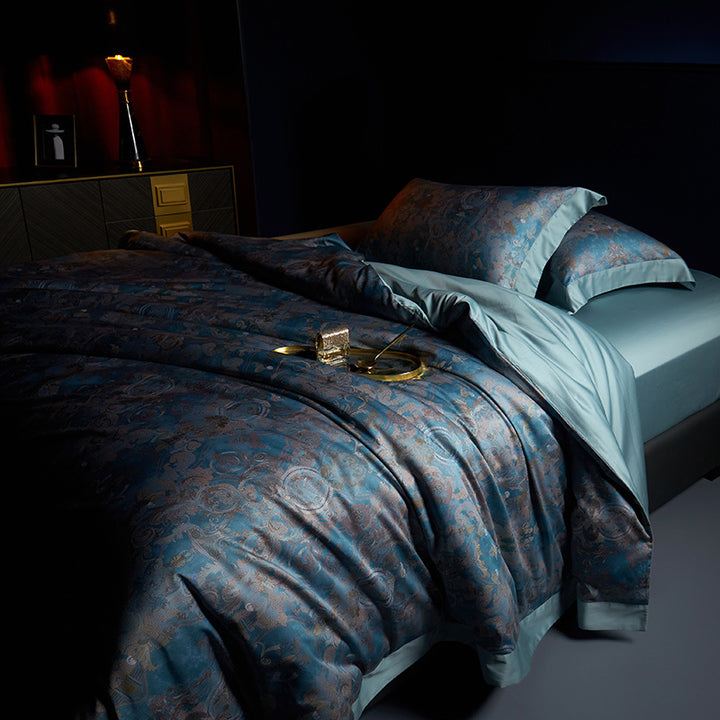 Luxury Paisley Jacquard Sateen Duvet Cover and Pillow Sham Set