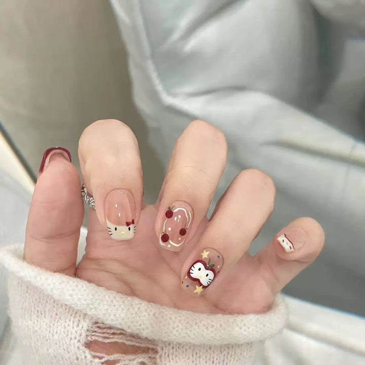 Glossy Natural Finish Press-On Nail Set