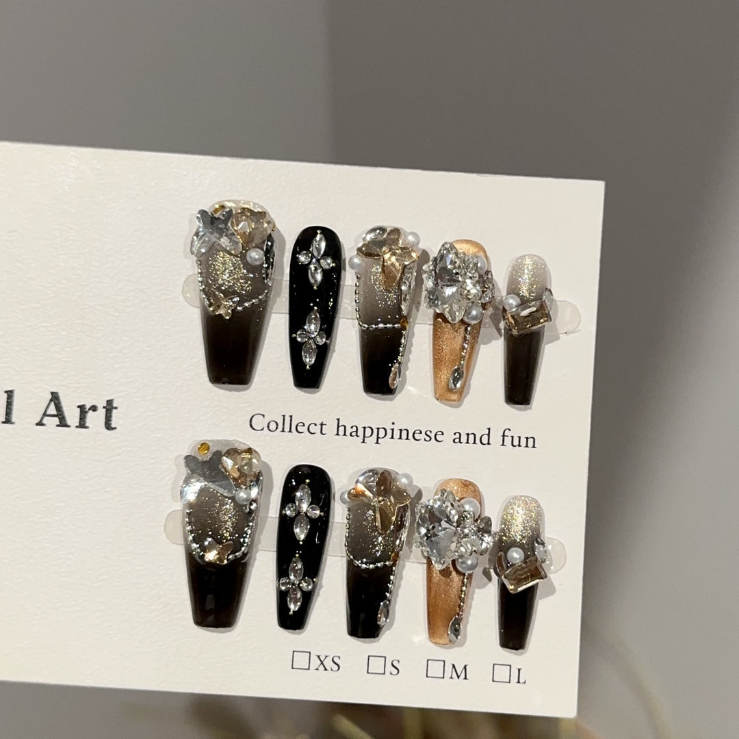 Elegant Glamorous Press-On Nail Art Set