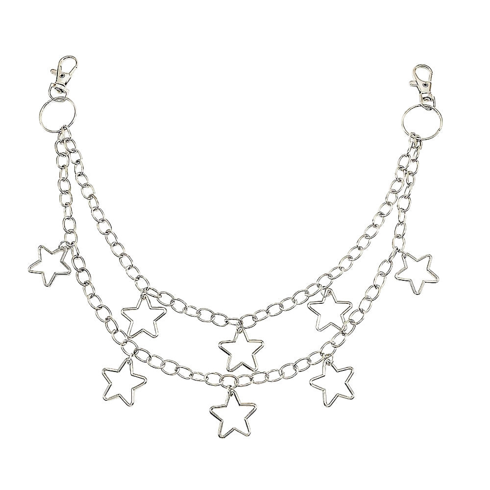 Fashionable chain belt with star pendants Stornfield