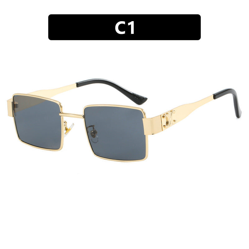 Women's fashionable rectangular sunglasses with high-quality metal frame and polarized lenses Stornfield