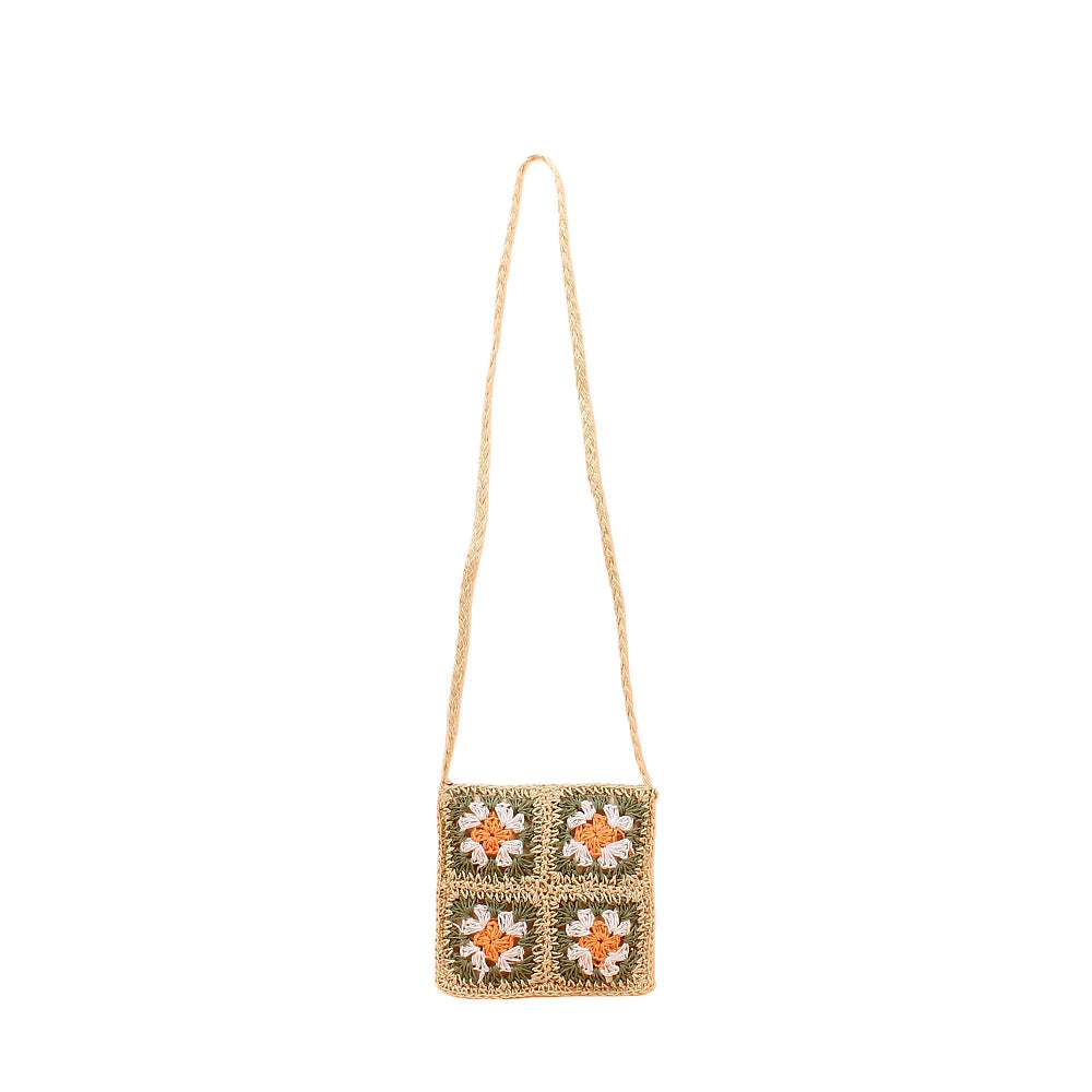 Shoulder bag with hand-crocheted floral pattern Stornfield