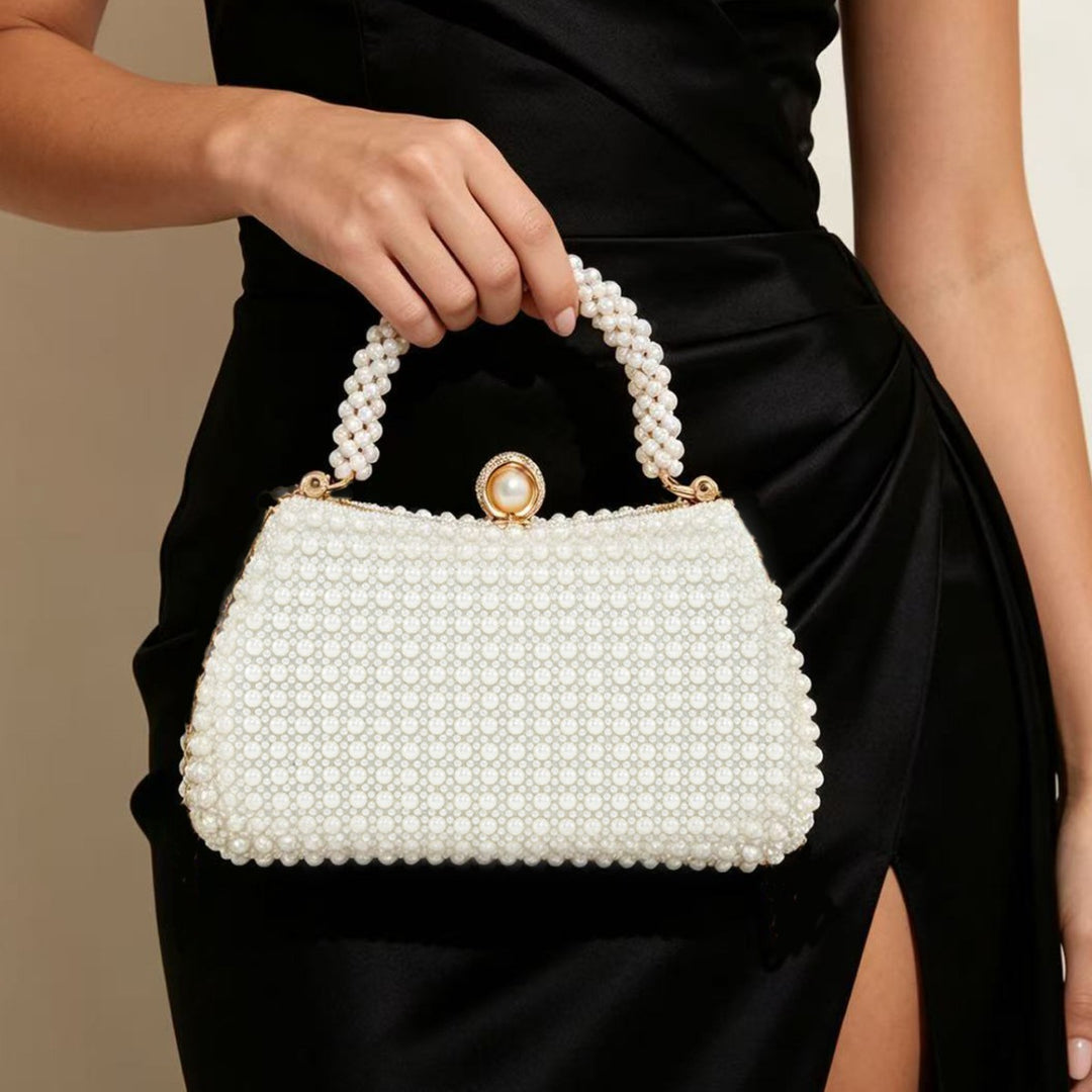 Pearl-Embellished Evening Handbag