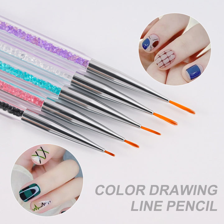 Crystal-Handled Nail Art Detailing Brush Set Stornfield