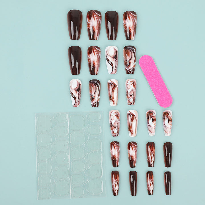 Artificial nails with artistic wave pattern Stornfield