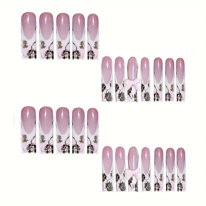 Floral Accent Decorative Press-On Nails Stornfield