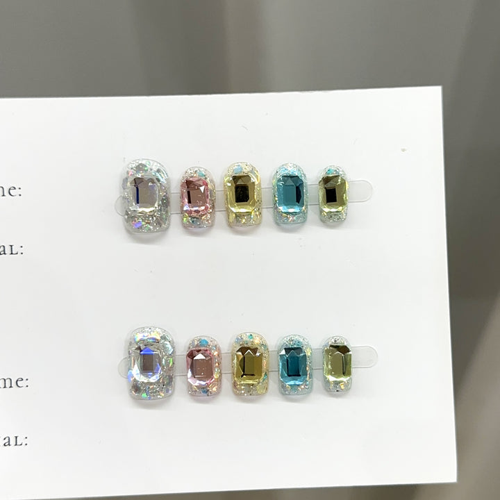 Luxurious Gemstone-Embellished Nail Art Set