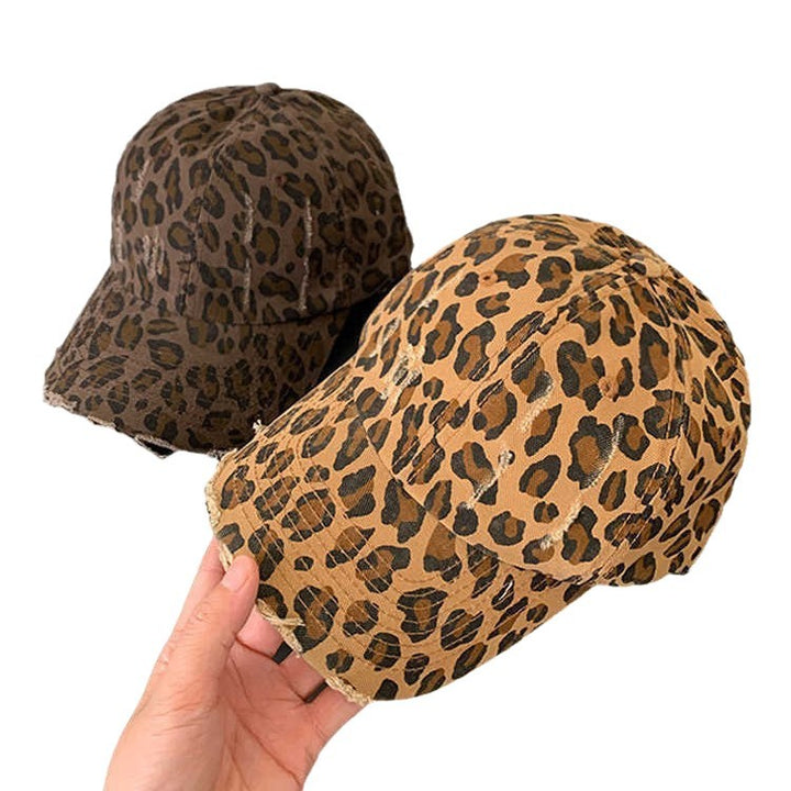 Women's Distressed Leopard Print Baseball Cap Stornfield