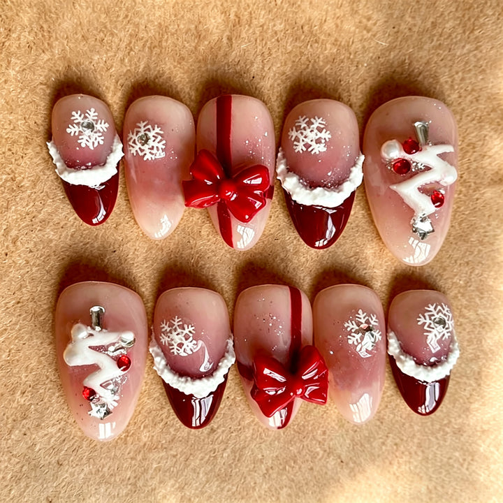 Festive Holiday Themed Press-On Nail Art Set Stornfield 1790636614