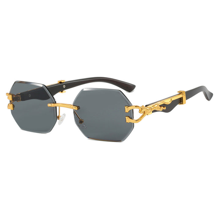 Women's fashionable sunglasses with extravagant octagonal design and golden accents Stornfield