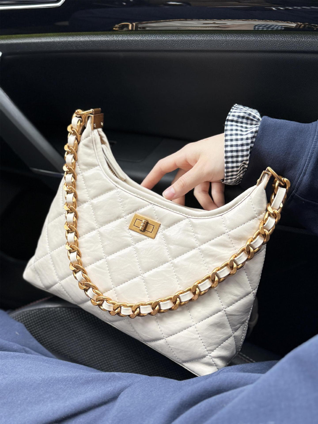 Quilted Chain-Detail Shoulder Bag Stornfield