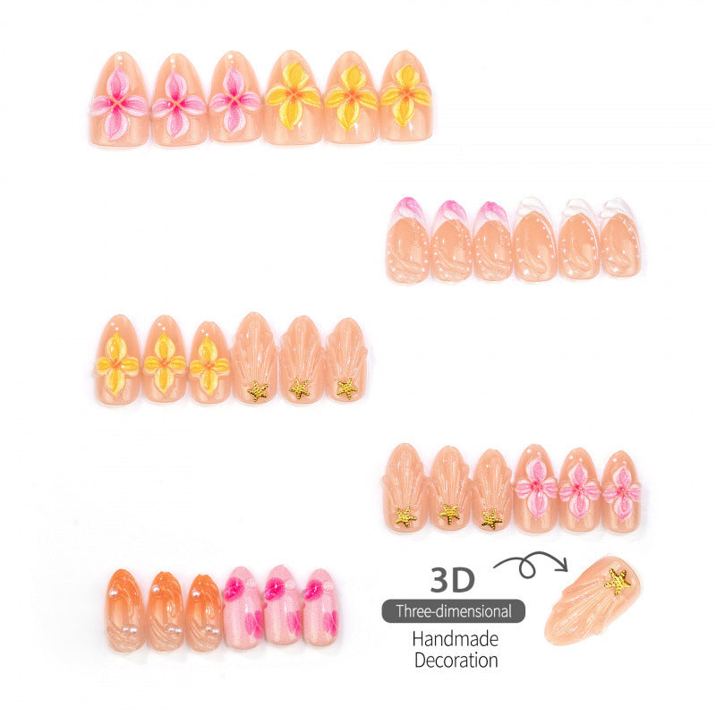 Floral Accent Press-On Nail Set