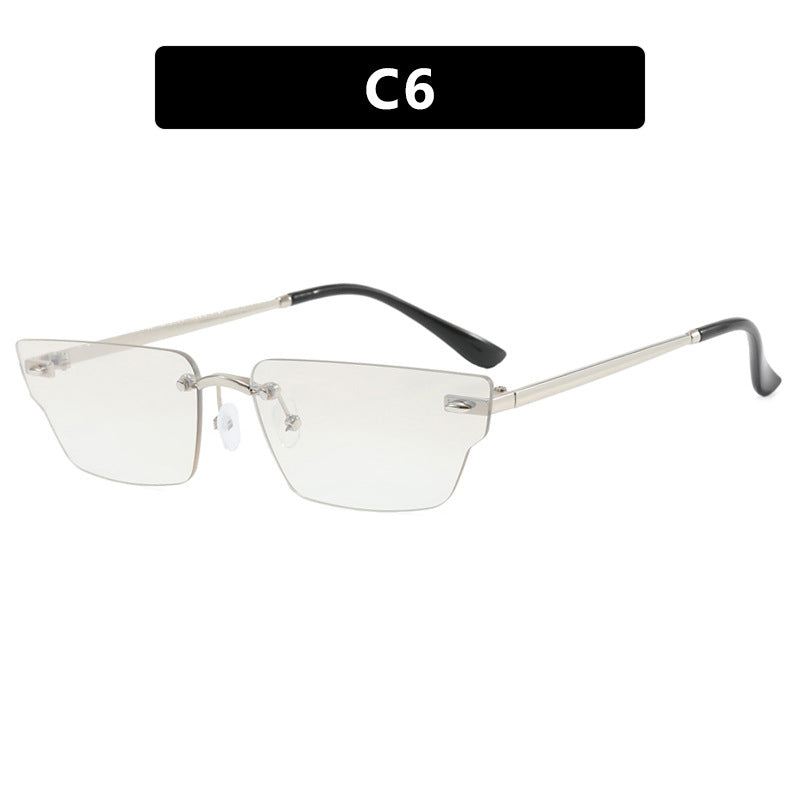 Women's geometric sunglasses with delicate frame and transparent lenses Stornfield