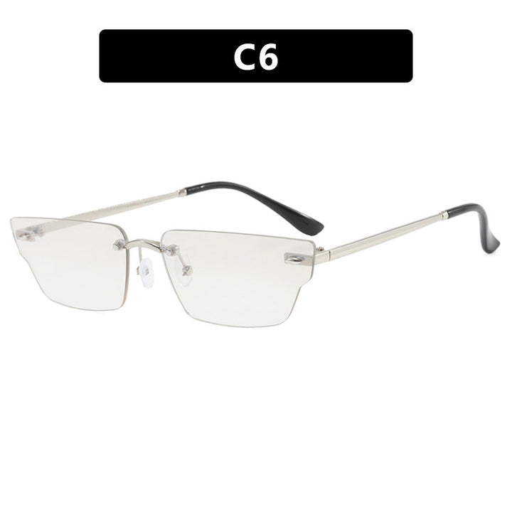 Women's geometric sunglasses with delicate frame and transparent lenses Stornfield
