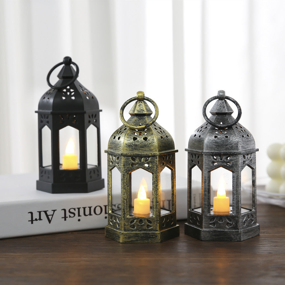 Moroccan Style Hexagonal Metal LED Lantern Stornfield