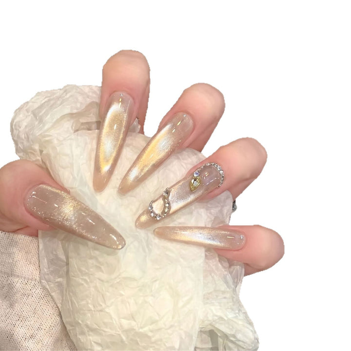 Glamorous Stiletto Press-On Nail Set with Crystal Accents Stornfield