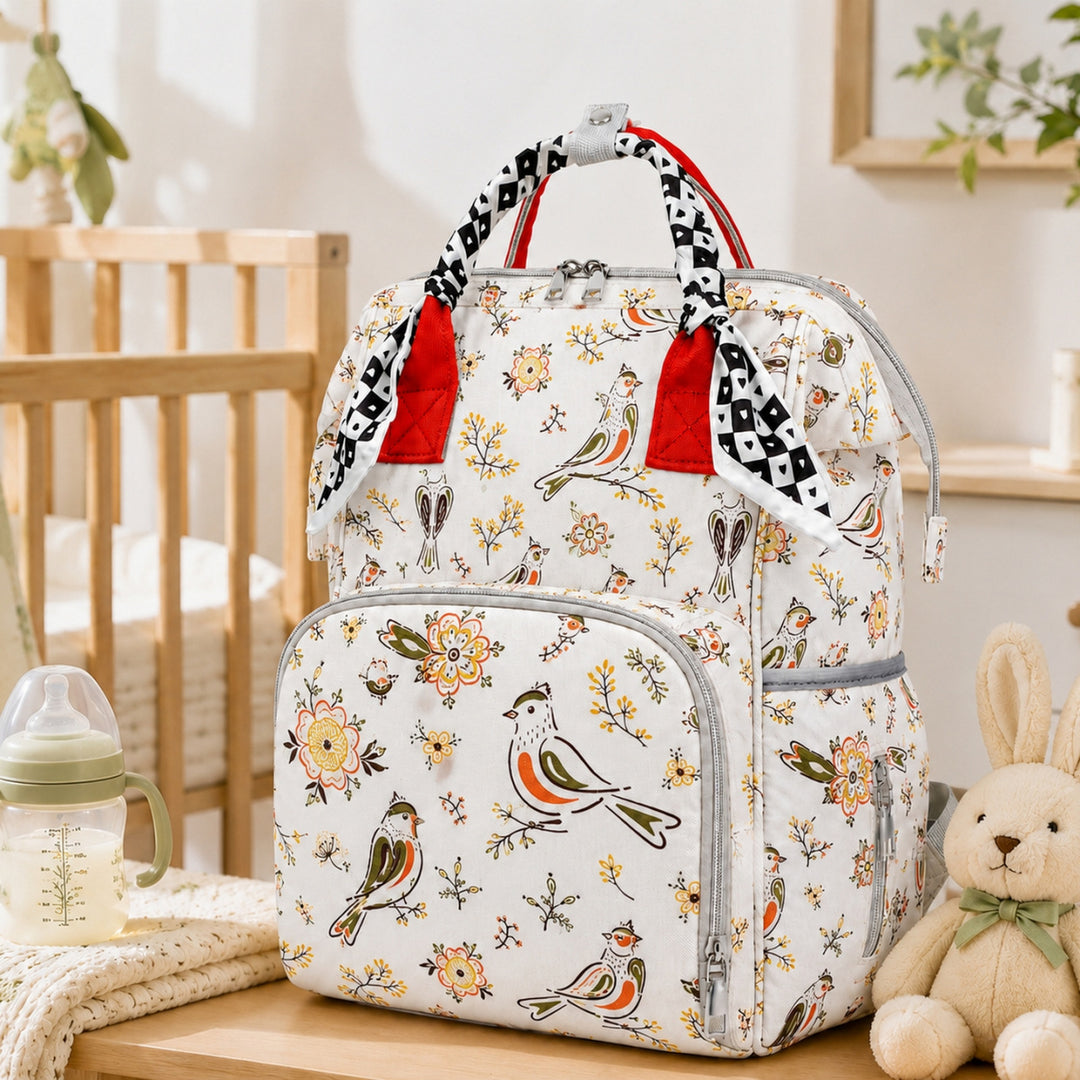Floral Print Multi-Functional Diaper Backpack Stornfield