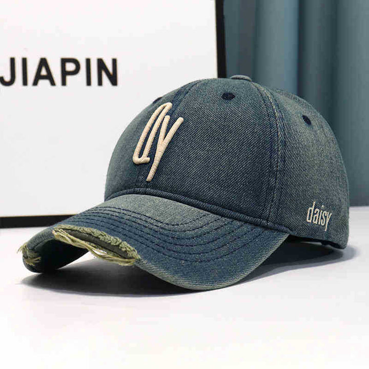 Women's Distressed Denim Embroidered Baseball Cap Stornfield