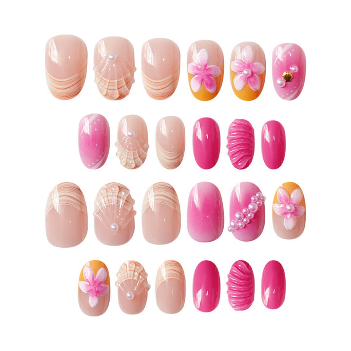 Artistic Shell-Inspired Press-On Nail Set Stornfield