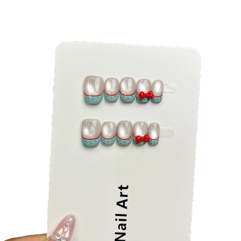 Stylish Cherry Accent Press-On Nail Set