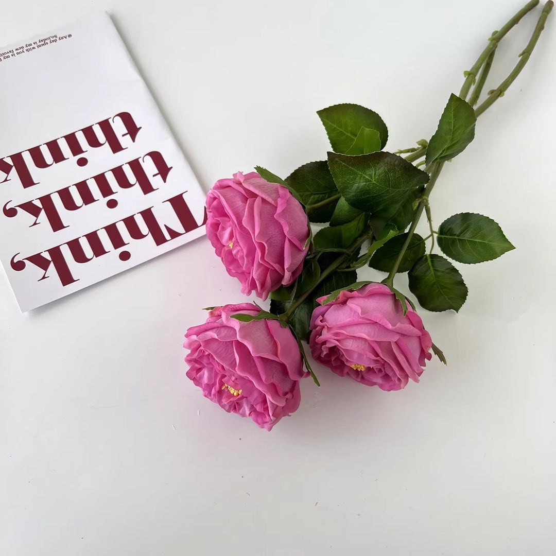 Realistic Faux Peony Flower Stem