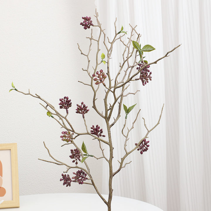 Decorative art branch with lovingly detailed flowers