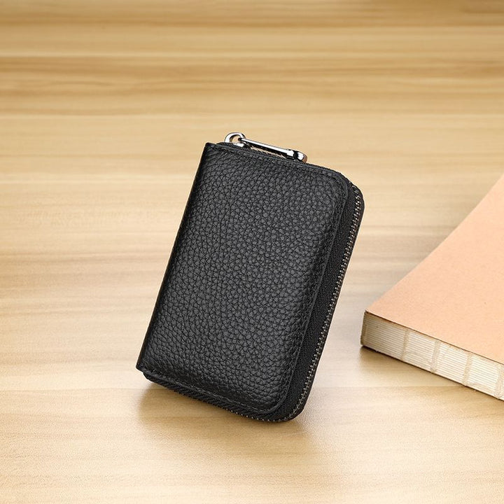 Sleek Zippered Leather Credit Card Holder Stornfield