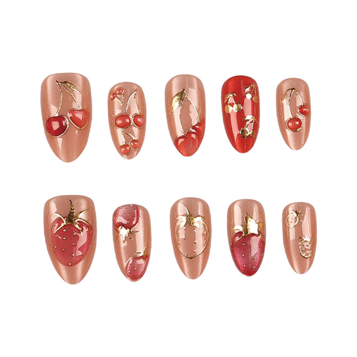 Artistic Fruit-Themed Press-On Nails