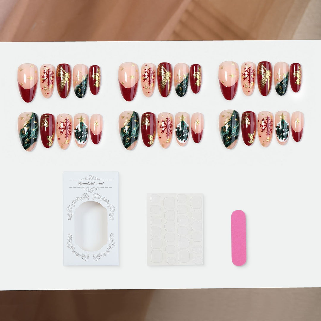 Artificial nail set with festive motifs Stornfield