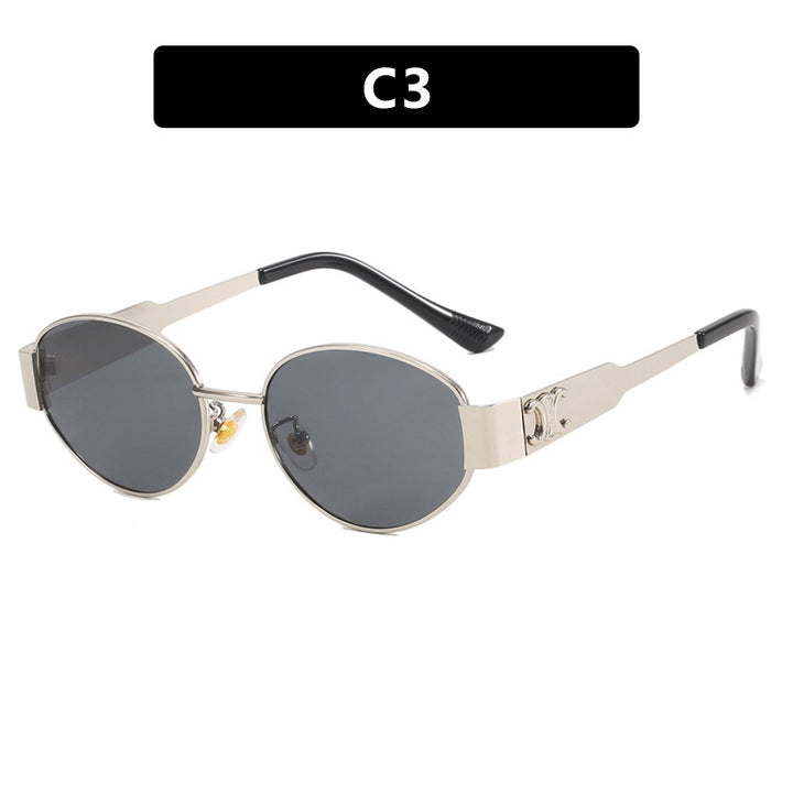 Ladies fashionable sunglasses in an elegant oval design with a sturdy metal frame Stornfield