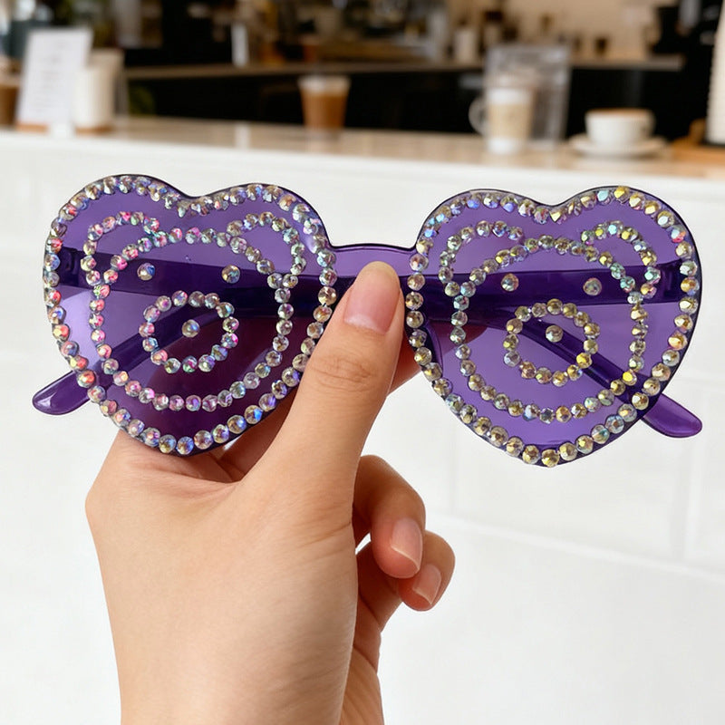 Heart-Shaped Rhinestone Sunglasses Stornfield