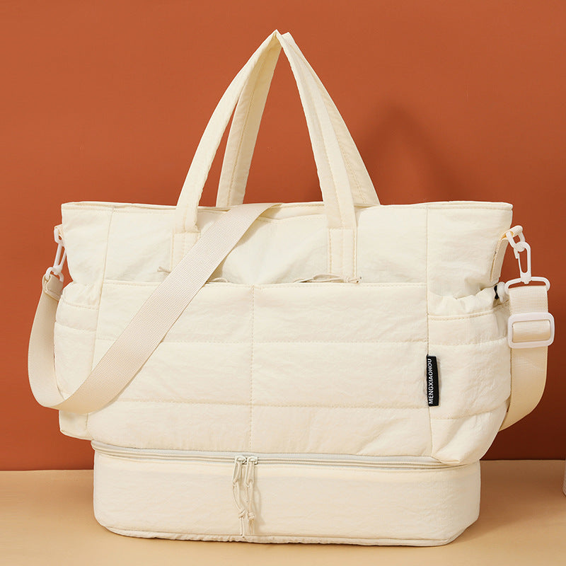 Multi-Pocket Quilted Laptop Tote