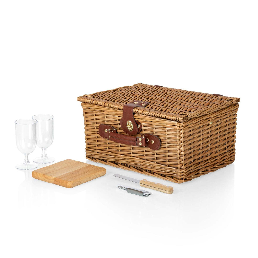 Women's picnic basket with integrated dish set and rustic design Stornfield