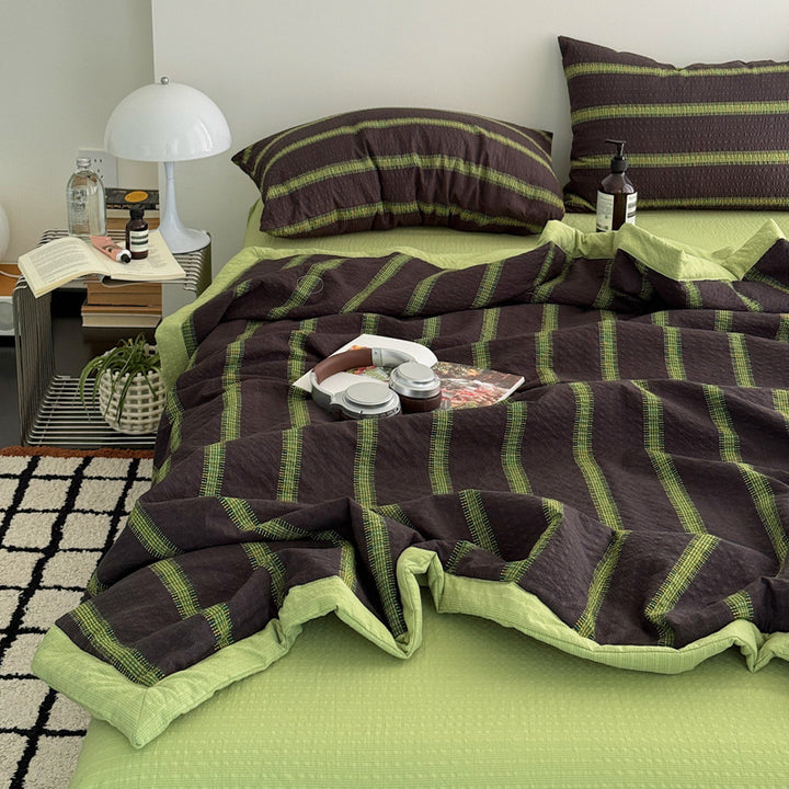 Striped Lightweight Quilted Bedspread