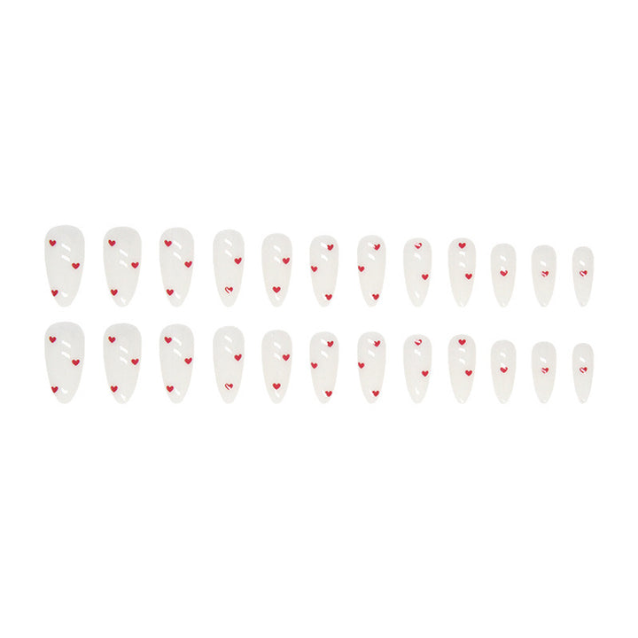 Heart-Embellished Press-On Nail Designs Stornfield