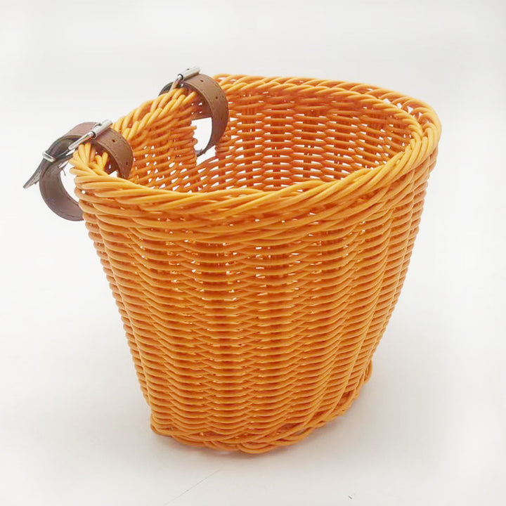 Decorative Woven Storage Basket with Leather Handles Stornfield