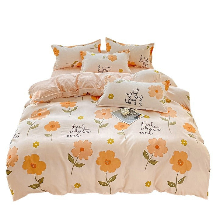 Floral Patterned Reversible Duvet Cover Set