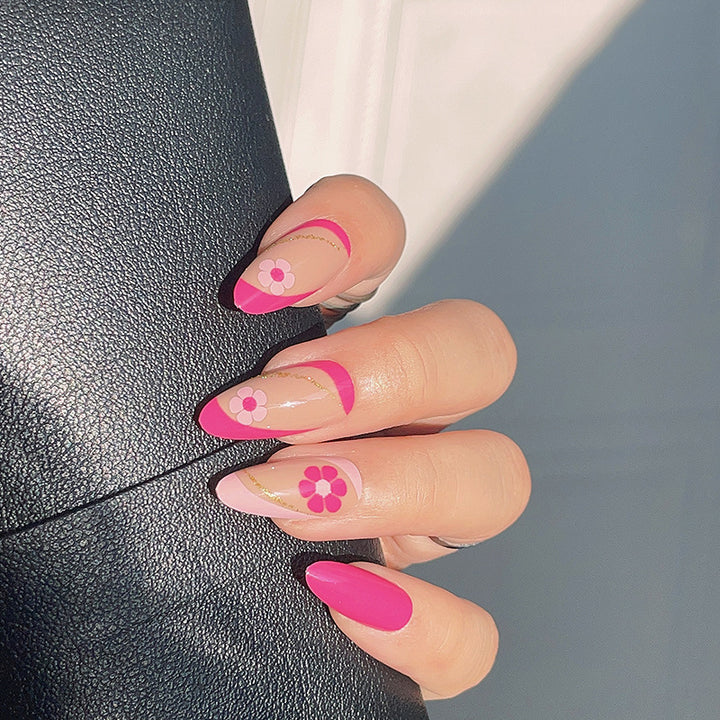 Artistic Floral Accent Stiletto Press-On Nails Stornfield