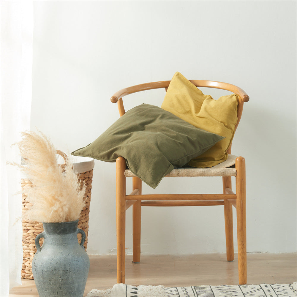 Square linen-cotton cushion cover with subtle piping and soft texture finish Stornfield